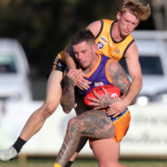 Wangaratta’s Joe Richards playing for the Ovens and Murray this year. Picture: Yuri Kouzmin