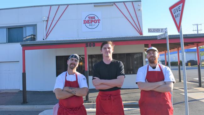 James Bahnisch, Julian Daniello and Joshua van der Ley pictured in front of their new business venture.