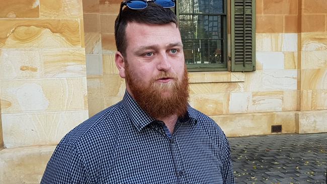 Zachary Thomas outside the Adelaide Magistrates Court. Picture: Sean Fewster.