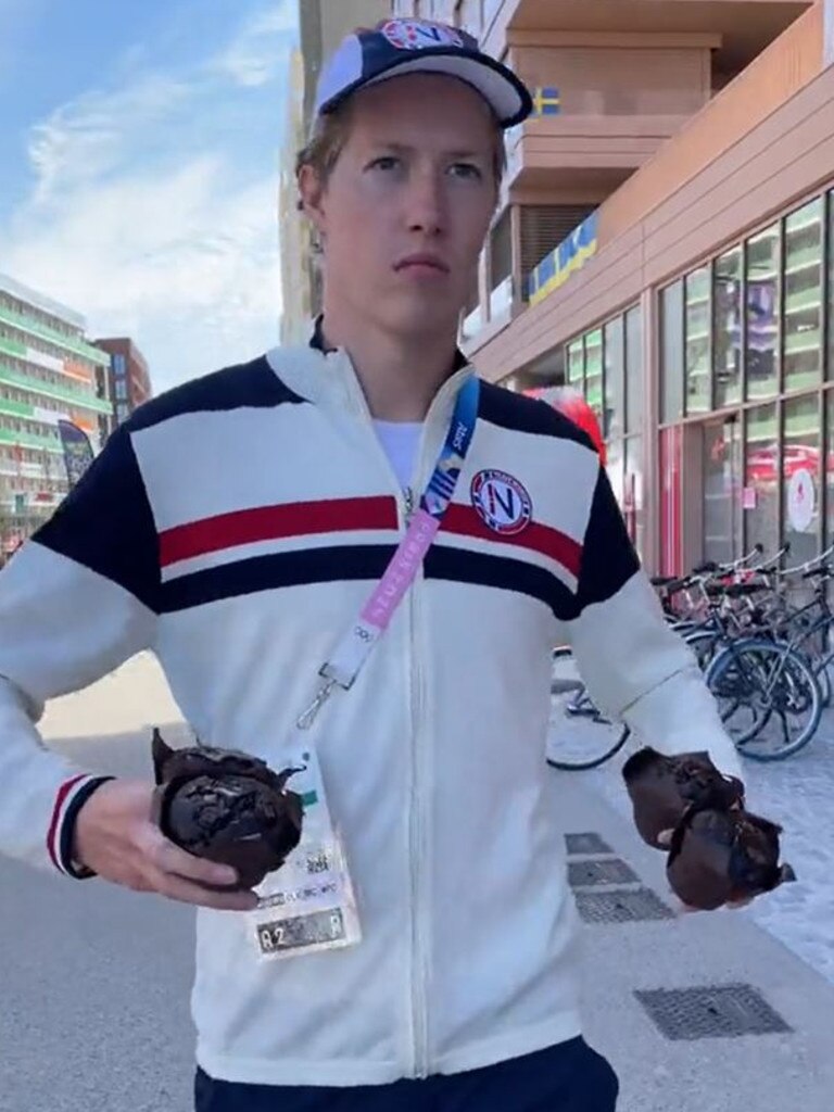 The muffins are one of more than 2000 pastry items served daily at the Olympic Village. Picture: TikTok