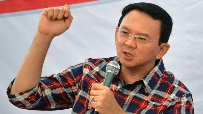 Jakarta Governor Basuki Tjahaja Purnama is facing jail for a throwaway line. Picture: AFP