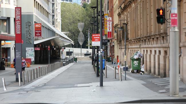 The streets are almost empty in Chinatown in recent days as the coronavirus spreads. Picture: Richard Dobson