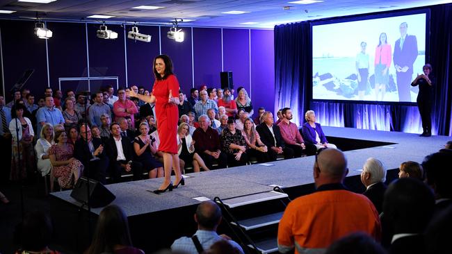 Premier Annastacia Palaszczuk promised to continue her mantra of a “stable government that took Queenslanders with it, instead of one that took them for granted”. Picture: AAP/Tracey Nearmy