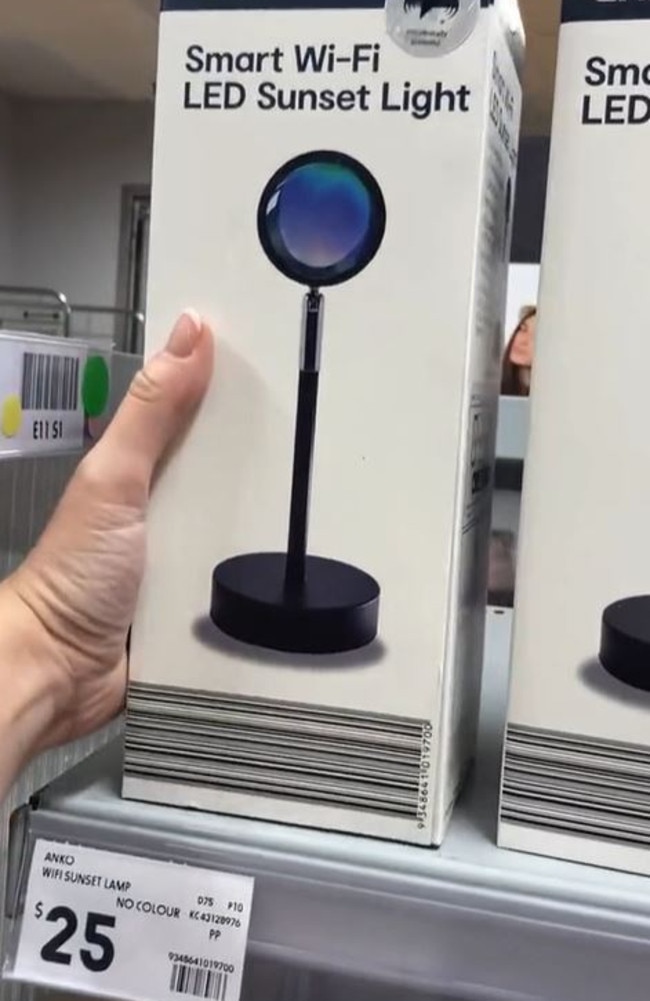 The LED sunset lamp from Kmart is back. Picture: TikTok/@_alexandralynne