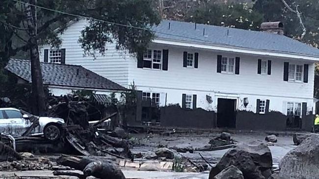 Vegetation that would have stopped the mudslides was destroyed by last month's catastrophic wildfires. Picture; Twitter.