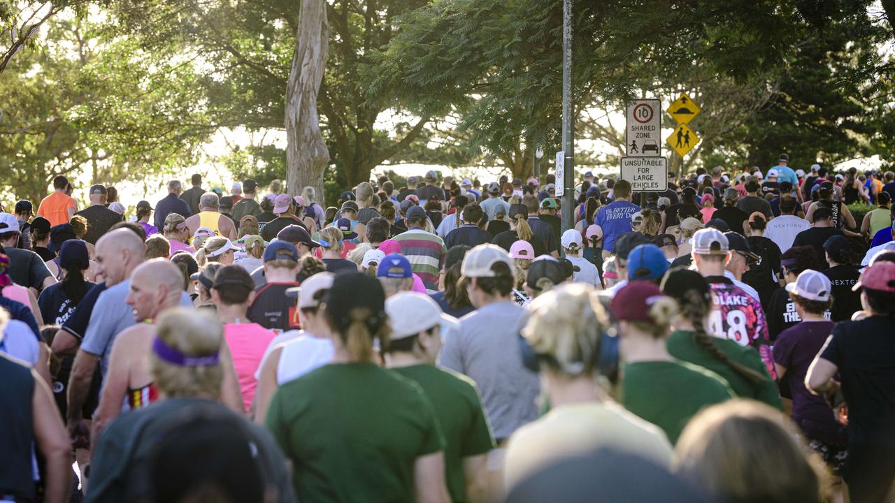 Runners at the start of the 10km event of Peak2Park fun run, Sunday, March 2, 2025. Picture: Kevin Farmer