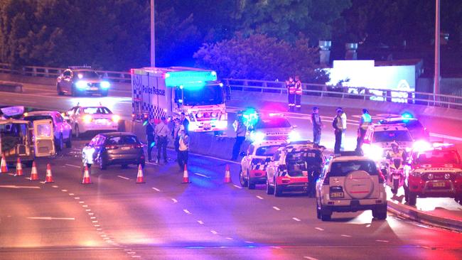 A man and woman had stopped to exchange details when a third car crashed into them. Picture: OnScene Bondi