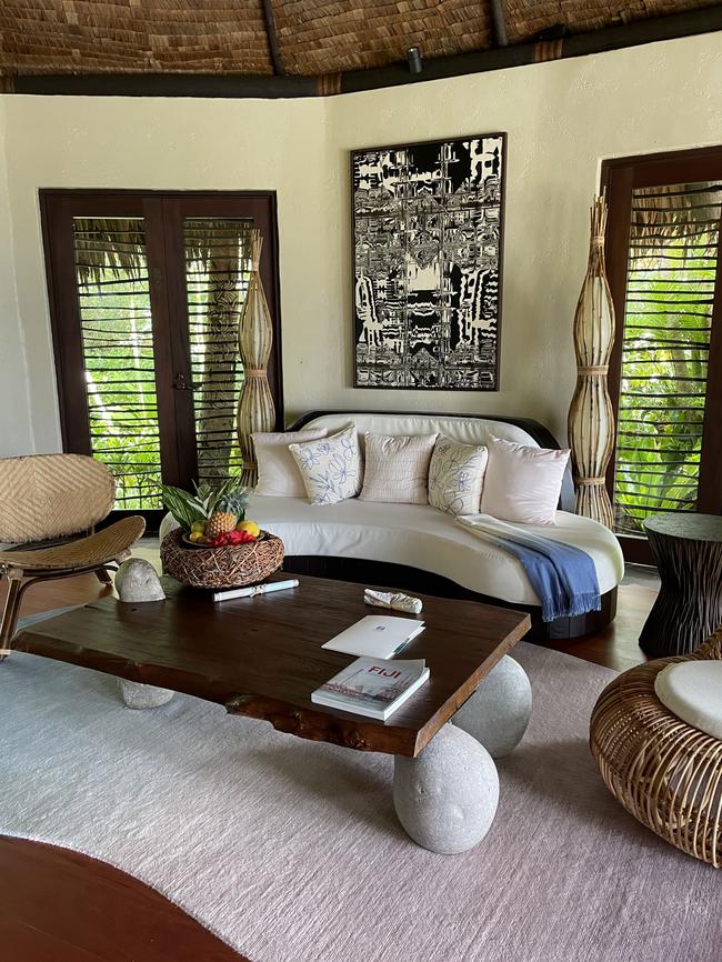 Living area in the plantation villa. Picture: Libby Moffet