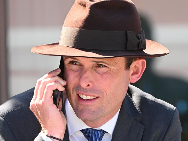 MELBOURNE, AUSTRALIA - OCTOBER 12: Trainer James Cummings is seen during Melbourne Racing at Caulfield Racecourse on October 12, 2024 in Melbourne, Australia. (Photo by Vince Caligiuri/Getty Images)