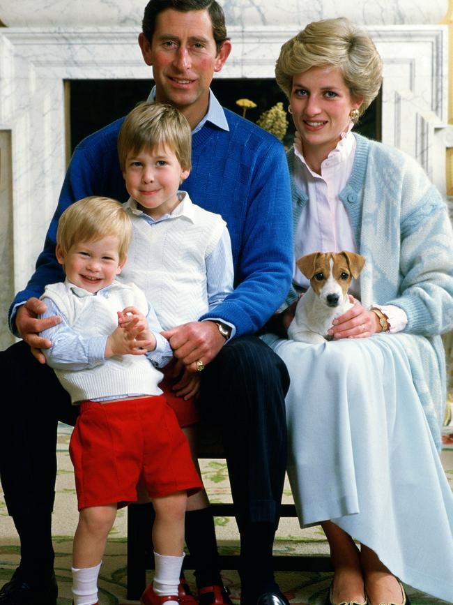 Charles and Diana in Kensington Palace with William and Harry.