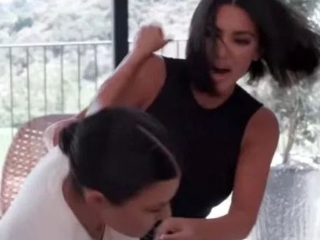 Kim punched Kourtney in the face in a season 18 episode of KUWTK.