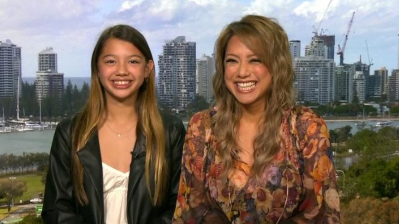 Original Hi-5 Kathleen de Leon Jones and her daughter Keira on The Morning Show.