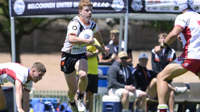 Sam Francis. Picture: Martin Ollman. SLE Andrew Johns Cup  Round 2 - Monaro Colts vs Macarthur Wests Tigers  NSWRLHQ Bruce, Canberra, 17 February 2025