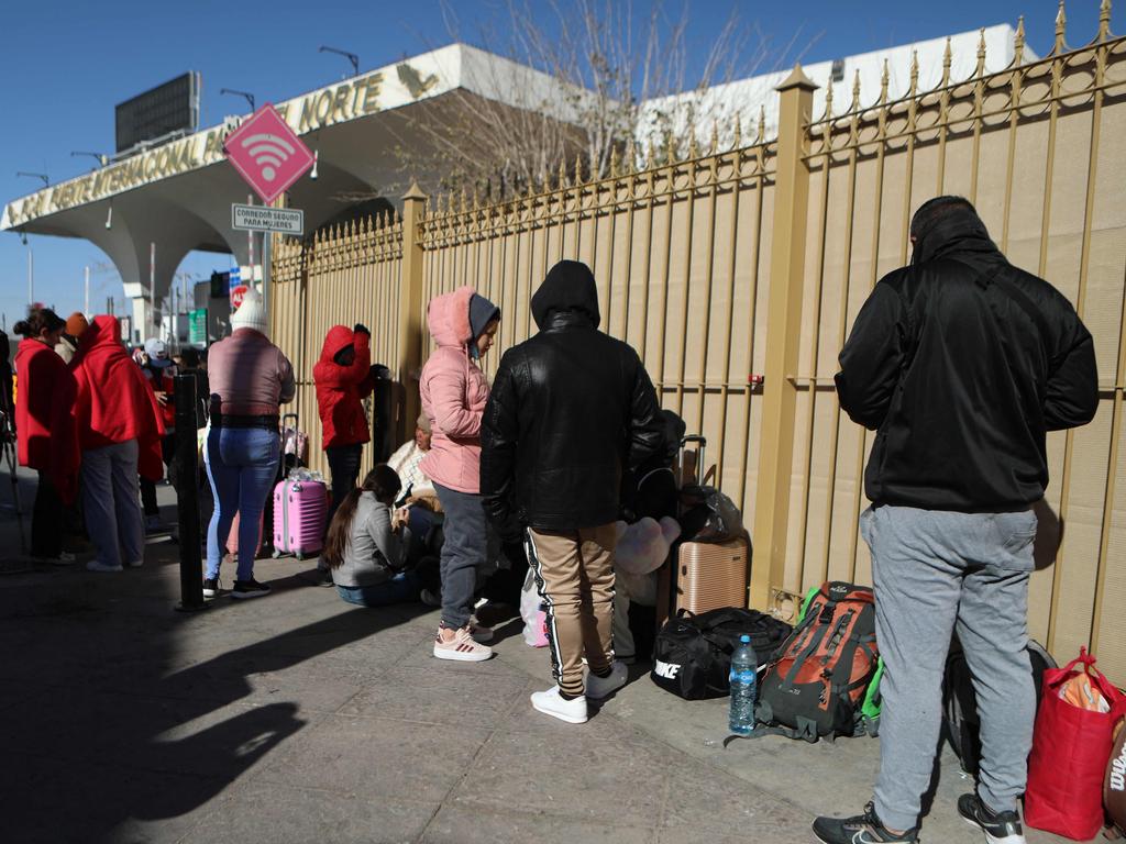 Migrants left stranded in Mexico after the cancellation of their CBP One appointment, minutes after Mr Trump’s inauguration. Picture: Herika Martinez/AFP