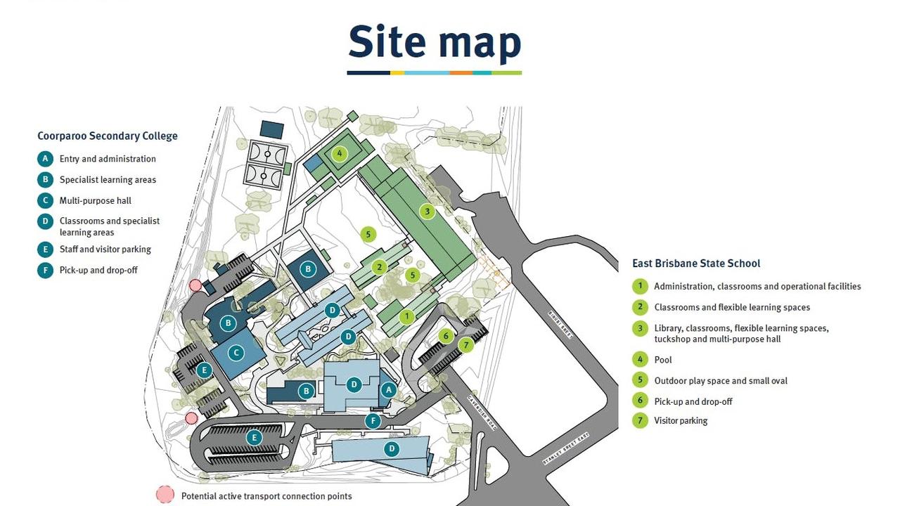 The new Coorparoo Secondary College master plan site map.