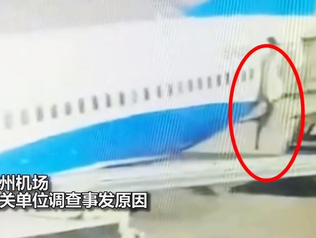 The frightening moment was caught on camera and circulated online. Picture: Weibo