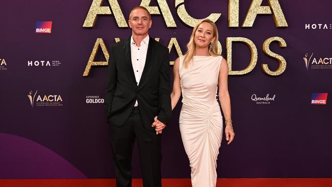 Vincent Fantauzzo and Asher Keddie at the 2025 AACTA Awards on the Gold Coas. Picture: Dan Peled/Getty Images