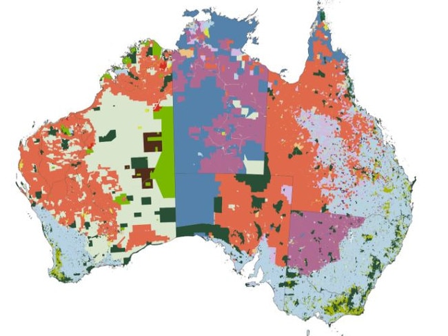 Location and extent of land tenure in Australia. Picture: Australia Sate of the Environment