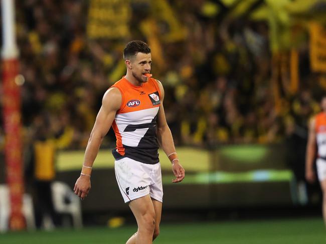 Deledio after another Tigers goal in the prelim. Picture. Phil Hillyard