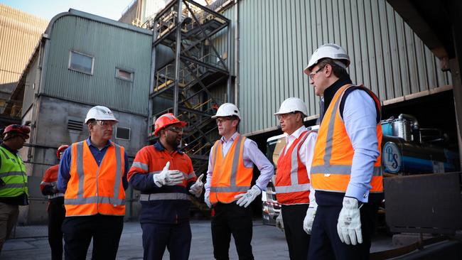 Chris Minns at a steel manufacturing facility in Rooty Hill with other MPs. Picture: Supplied