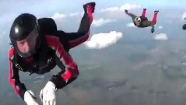 Helmet Cam Captures Unconscious Skydivers Dramatic Mid Air Rescue