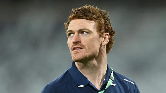 GEELONG, AUSTRALIA - OCTOBER 01: Gary Rohan looks on during the round six AFLW match between Geelong Cats and Fremantle Dockers at GMHBA Stadium, on October 01, 2024, in Geelong, Australia. (Photo by Quinn Rooney/Getty Images)