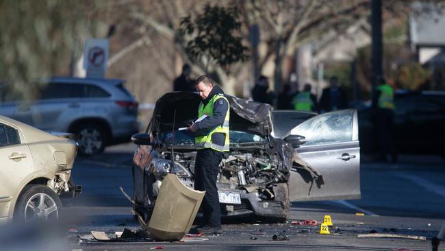 The brawl escalated when a car drove down Mater Street and hit a parked car before ploughing into a number of members of the brawling group.