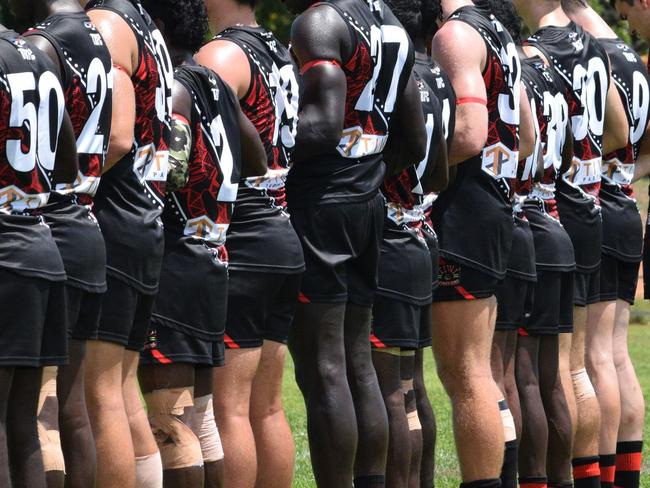 A Tiwi Bombers player has been suspended following an incident before the match against PINT. Picture: Alison McGowan/AFLNT Media.