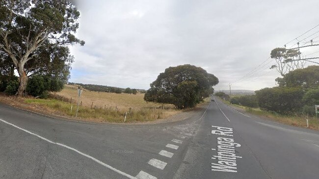 The intersection of Waitpinga and Tugwell roads at Encounter Bay, where the residential lifestyle resort would go.