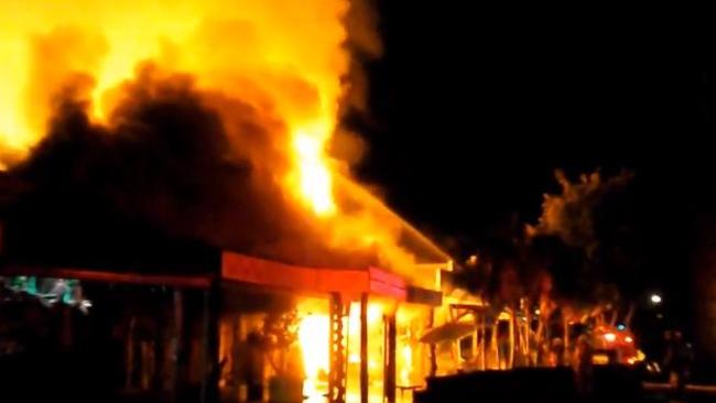 Nimbin fire. Source: Screenshot from Facebook/Lismore Radio video