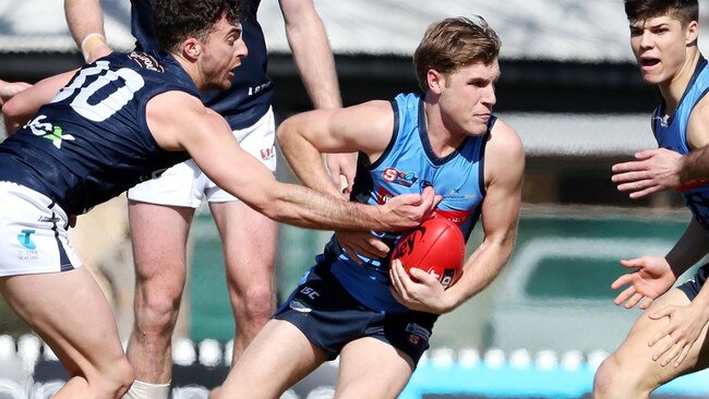 Former Sturt star Sam Colquhoun has thrived as playing-coach of Tanunda. Picture: Sarah Reed