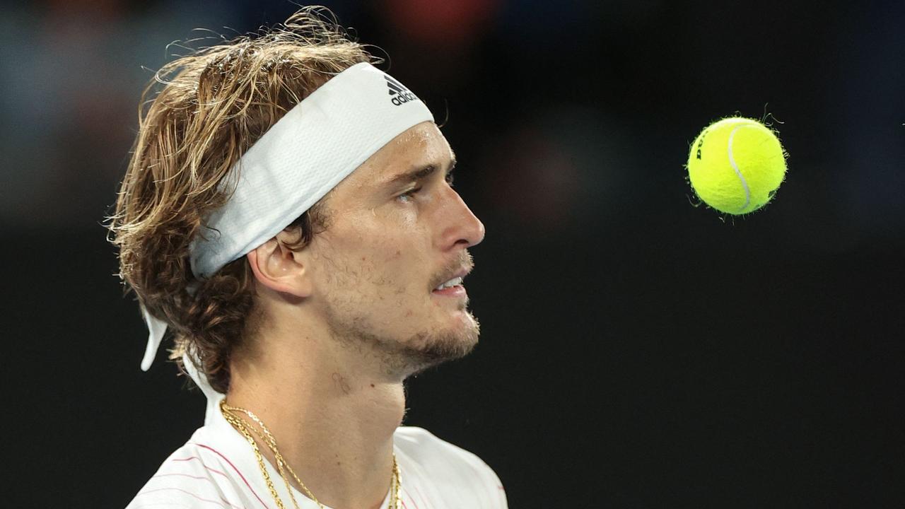 Germany's Alexander Zverev looks on as he plays against Australia's John Millman