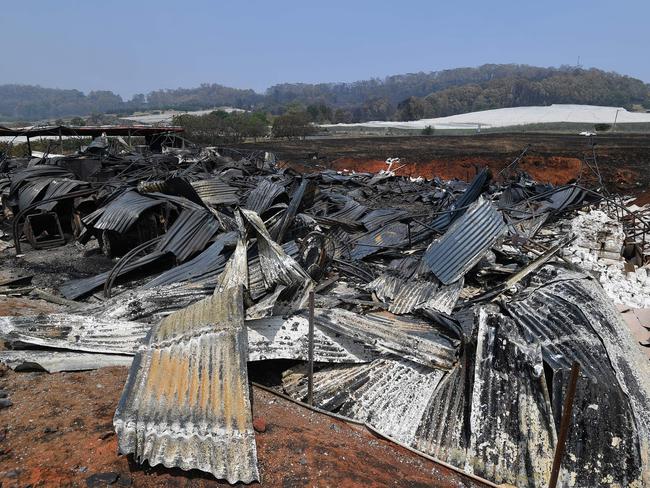 What’s left of a house after bushfires in Batlow, NSW. Picture: Saeed Khan