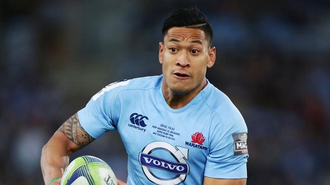 SYDNEY, AUSTRALIA - AUGUST 02: Israel Folau of the Waratahs runs with the ball during the Super Rugby Grand Final match between the Waratahs and the Crusaders at ANZ Stadium on August 2, 2014 in Sydney, Australia. (Photo by Matt King/Getty Images)