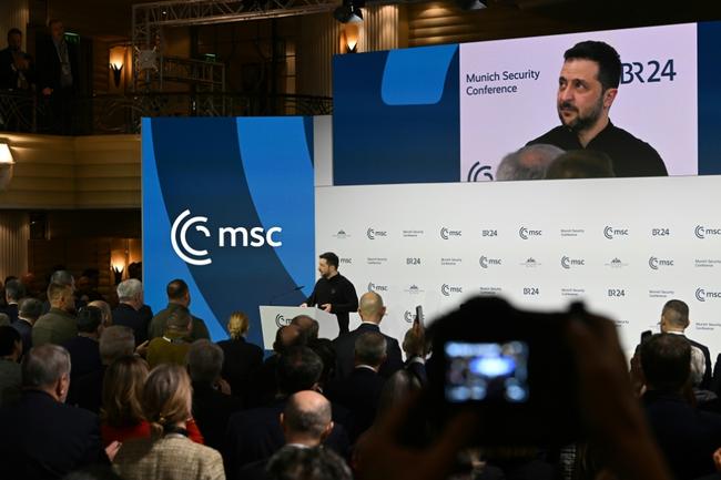 Ukrainian President Volodymyr Zelensky addressed European policymakers in Munich