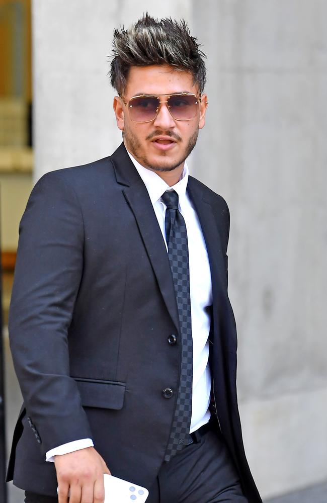 Michael Anthony Langanis leaving Brisbane District Court after being sentenced for supplying cocaine. Picture: NCA NewsWire / John Gass