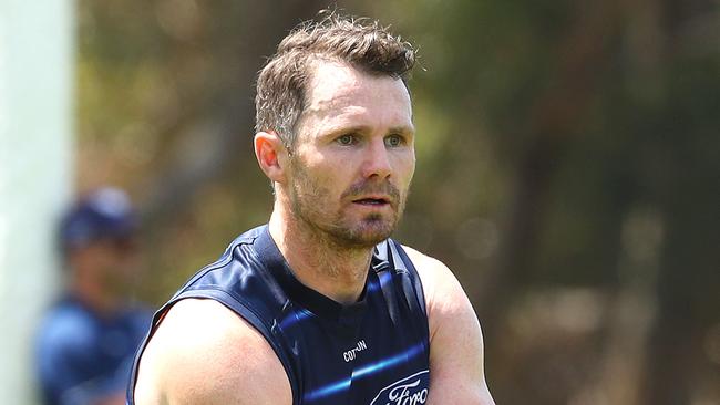 Geelong Cats captain Patrick Dangerfield back on track for pre season training. Picture: Alison Wynd