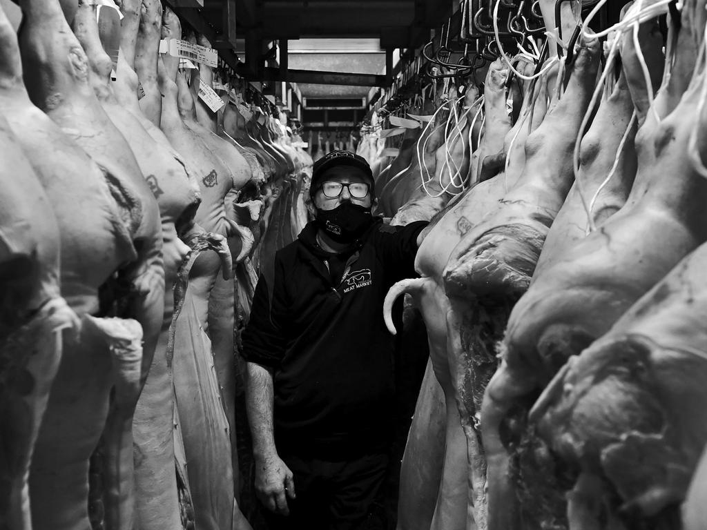 FACES OF LOCKDOWN: Rodney Dombrowski, 54, of Pendle Hill at the Pendle Hill Meat Market. Photo: Jeremy Piper