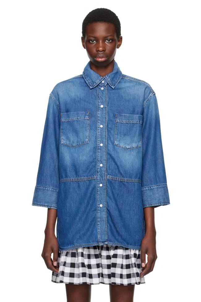 Ganni oversized denim shirtShop now for $376