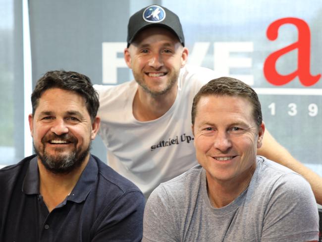 New FIVEaa drivetime sports show team Stephen Rowe, Jarrod Walsh and Mark Bickley. Picture: Supplied.