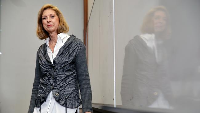 Bettina Arndt pictured after her 2018 talk at The University of Sydney where the riot police had to attend after protesters attended the talk. Picture: Jonathan Ng