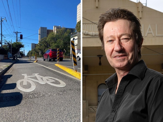 Yarra Mayor Stephen Jolly and the Elizabeth St bike path.