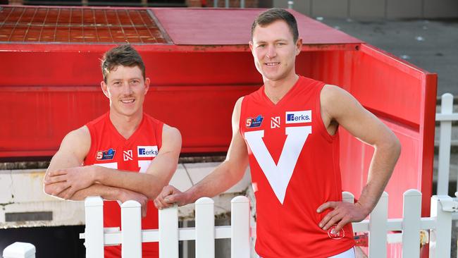 North Adelaide brothers Campbell and Will Combe. Picture: Mark Brake