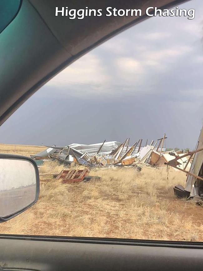 Storm damage at Winton in the state's far northwest. Picture: Higgins Storm Chasing