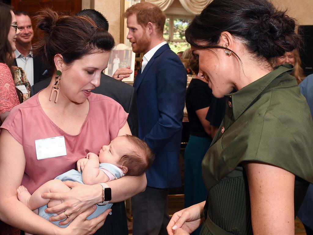 Missy shows off her two-month-old bub. Picture: Andrew Parsons - Pool/Getty Images