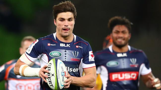 Jack Maddocks scored a hat-trick in the Melbourne Rebels’ big win over the Sunwolves.