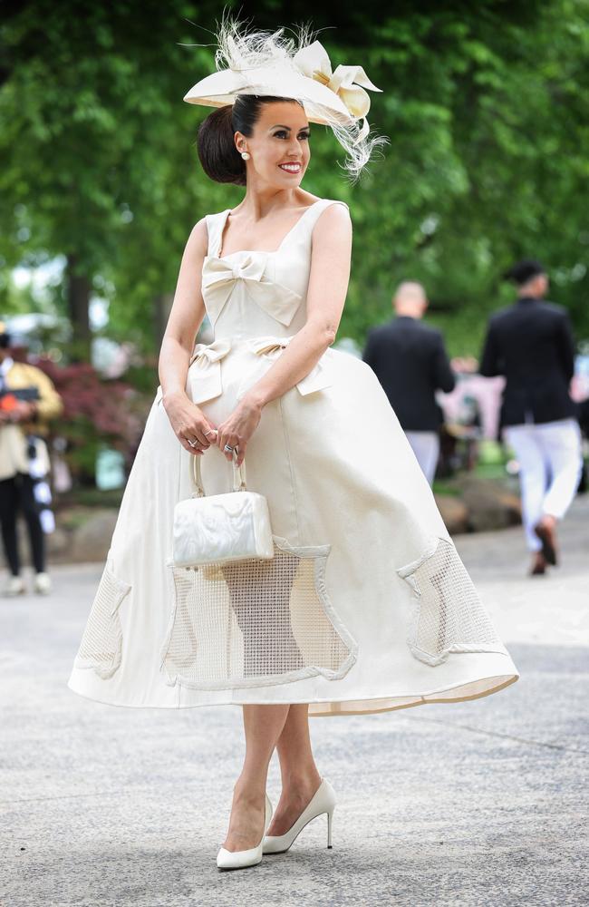 Emma Scodellaro was one of the three best-dressed in a Signor Mont and hat by Jill. Picture: David Caird