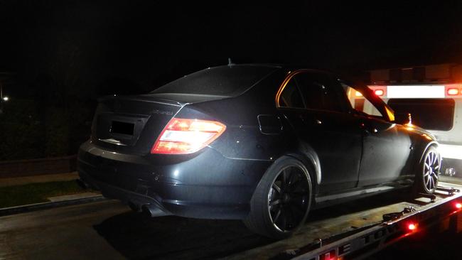 A Mercedes seized in the Greenvale raid. Picture: Victoria Police