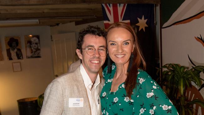 Karma Collab is a co-working space and hosts functions Jacob Kay and Kasia Brzezicka are pictured at a Rotary Passport Club Charter Party in August 2019.