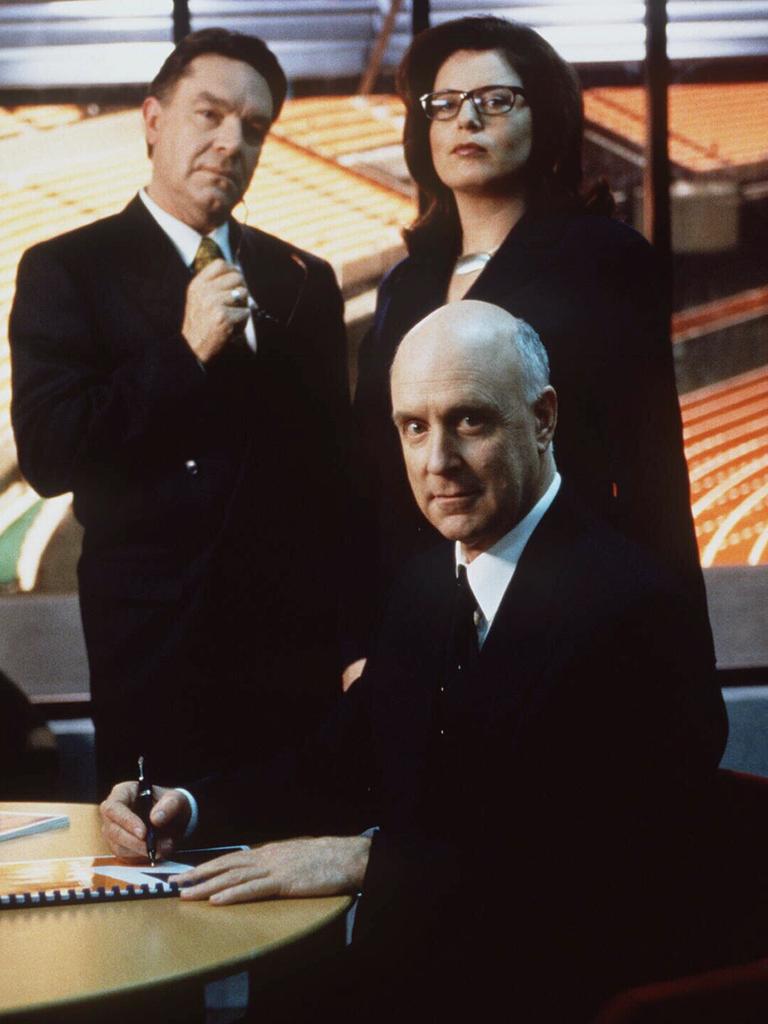 Dawe, Clarke and Gina Riley in the TV series “The Games,” 1998. Picture: Supplied